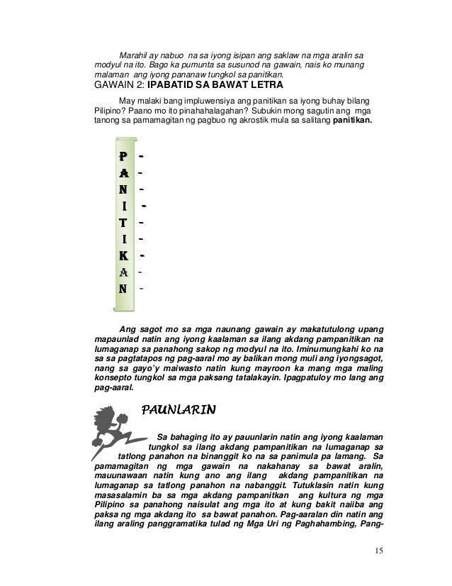 Kahulugan Ng Panitikan Akrostik