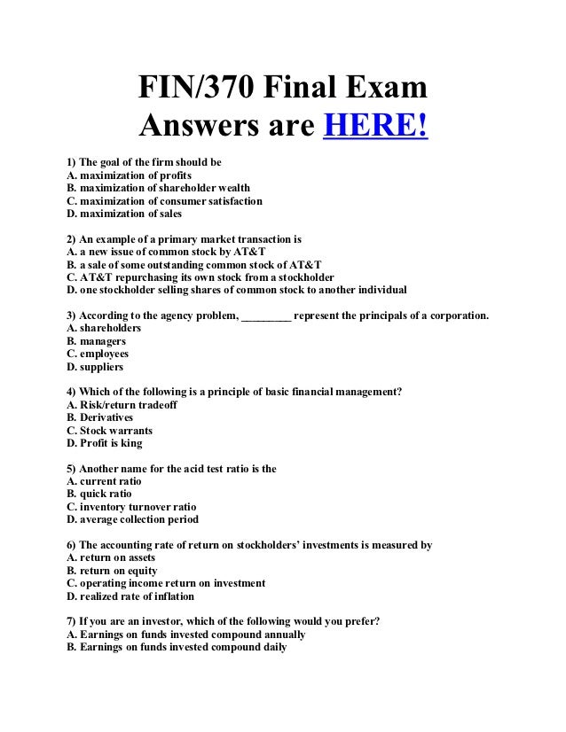 exam2 fin370 b key exam2 fin370 b key
