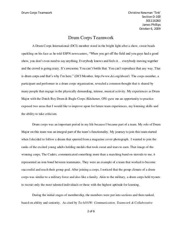 leadership teamwork essay