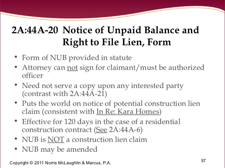 construction form lien