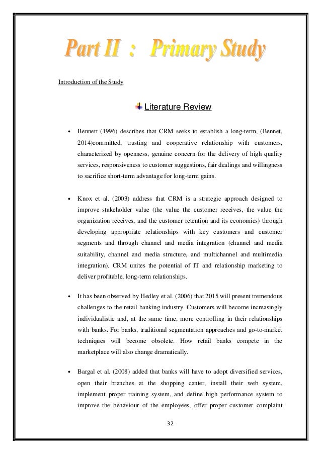 literature review on crm in banking sector