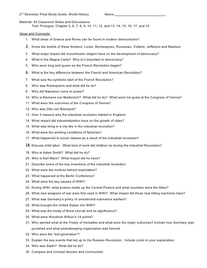 World History Semester Review Answers ans World History Semester Review Answers