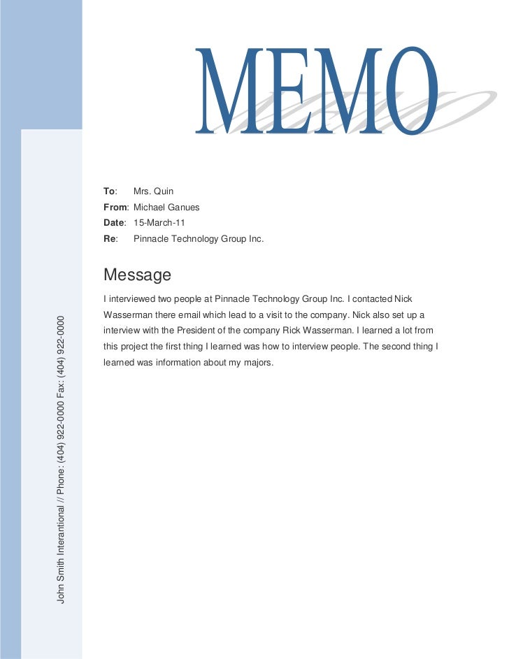 Memo Examples to Employees