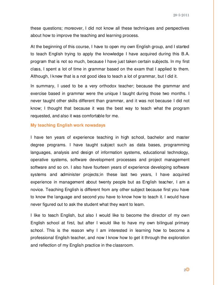 Introduction essay reflective paper