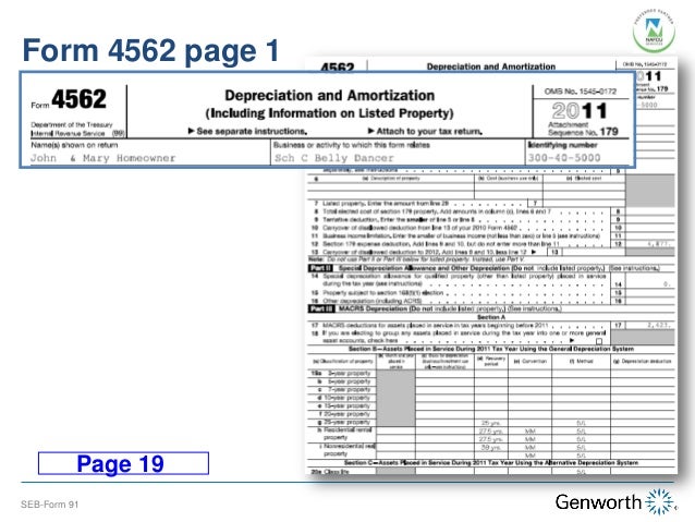 4562 form federal depreciation from