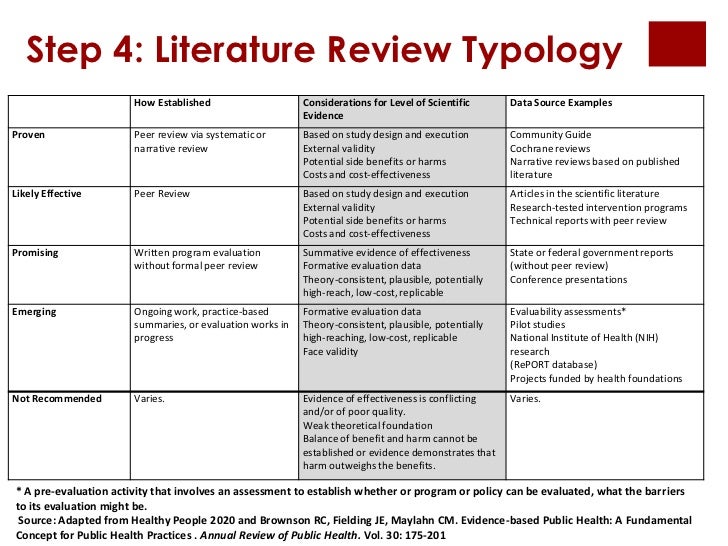 Scientific literature review example