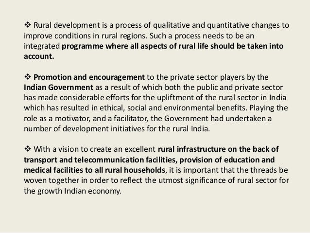 Essay on rural development programme