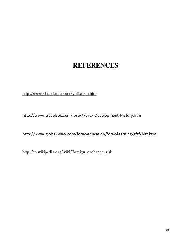 Forex project report mba