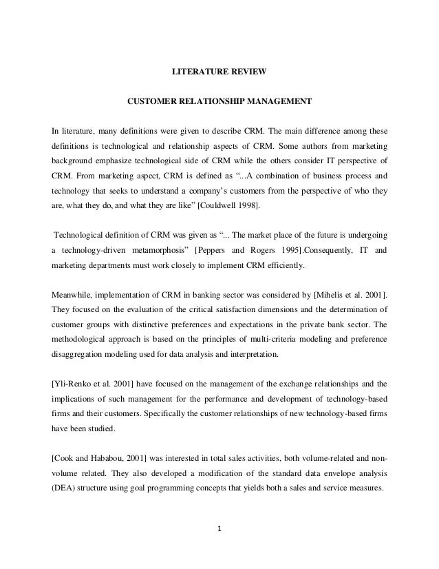 Dissertation On Customer Relationship Management