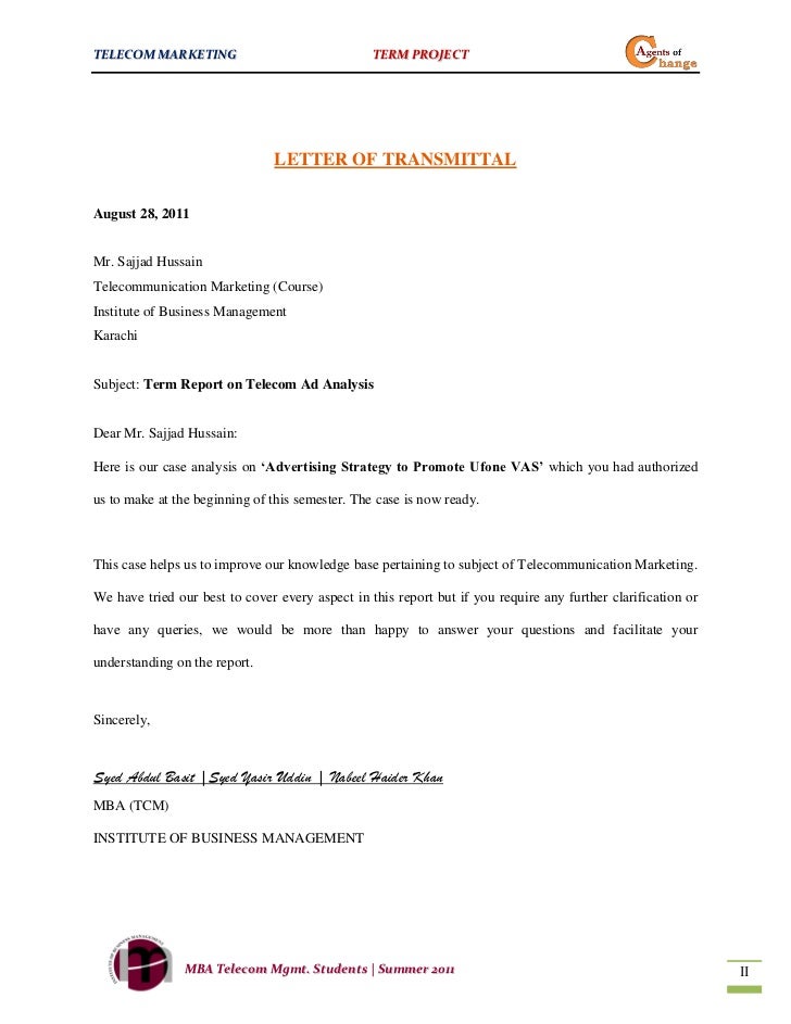 telecom cover letters