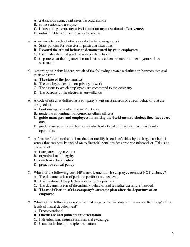 answers for food handlers test