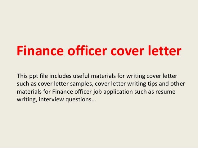 cover letters sample finance