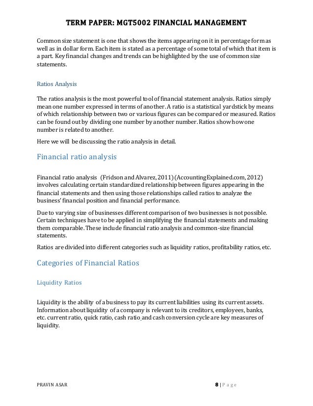 Essays financial management