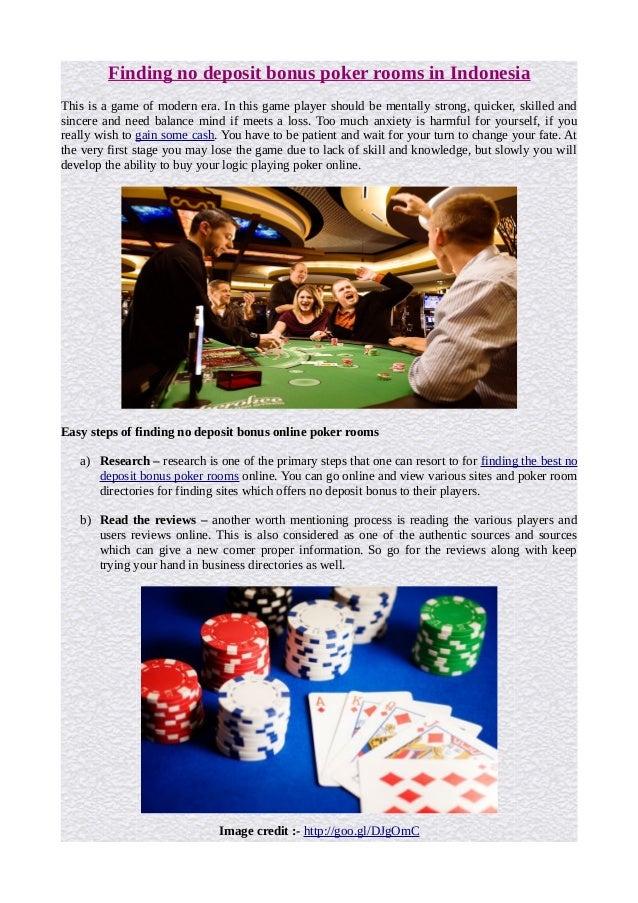 poker rooms no deposit bonus