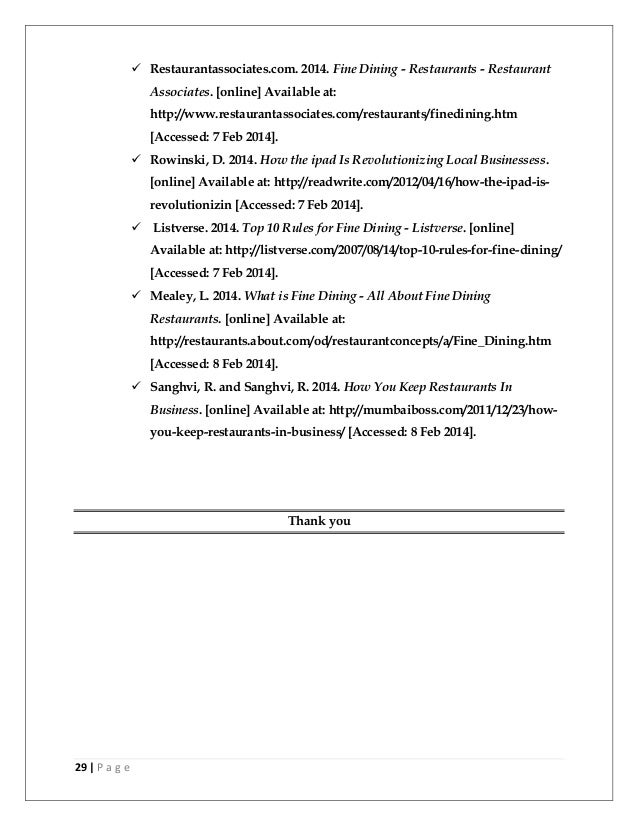 fine dining resume example