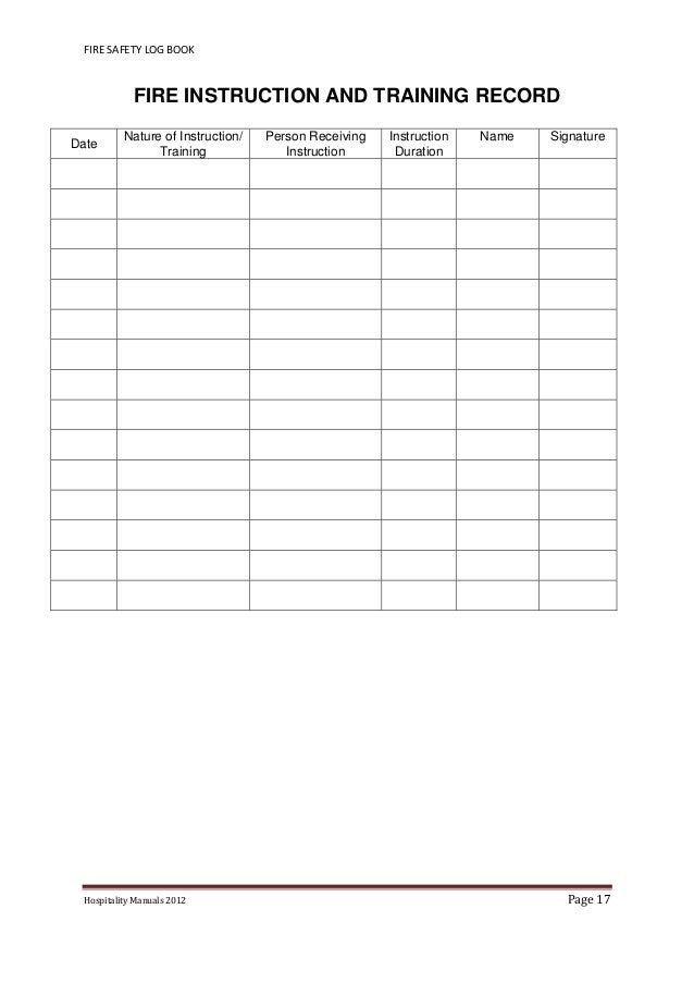 training log book template