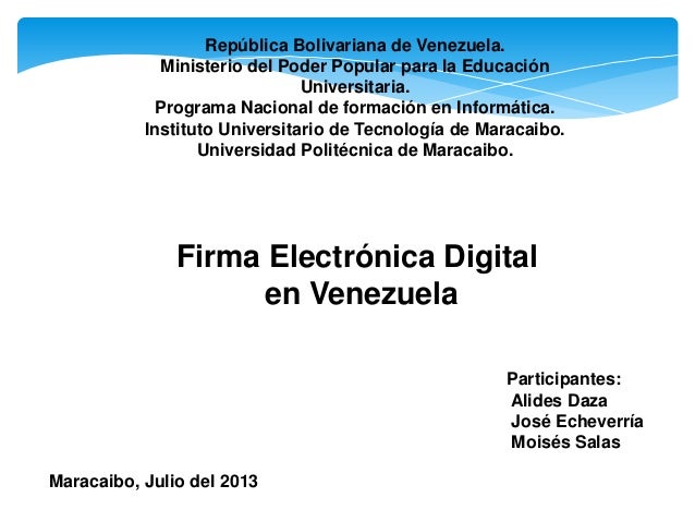 FIRMA ELECTRONICA VENEZUELA firma electronica venezuela: