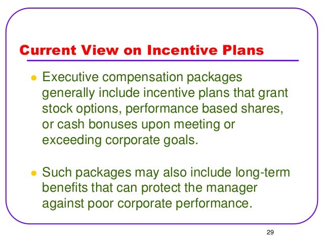 Benefits of executive stock options