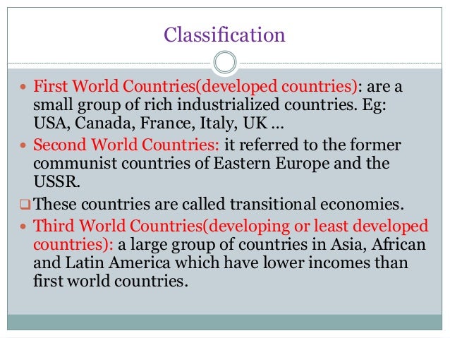 1st 2nd 3rd World Countries List First world n third world comparison
