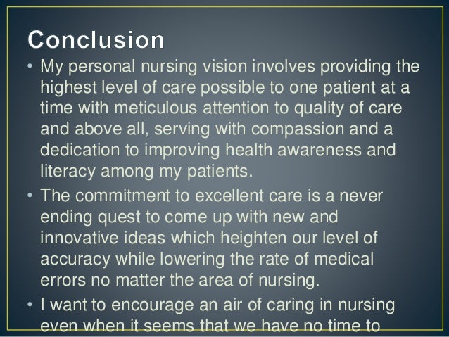 Personal vision statement nurse sample