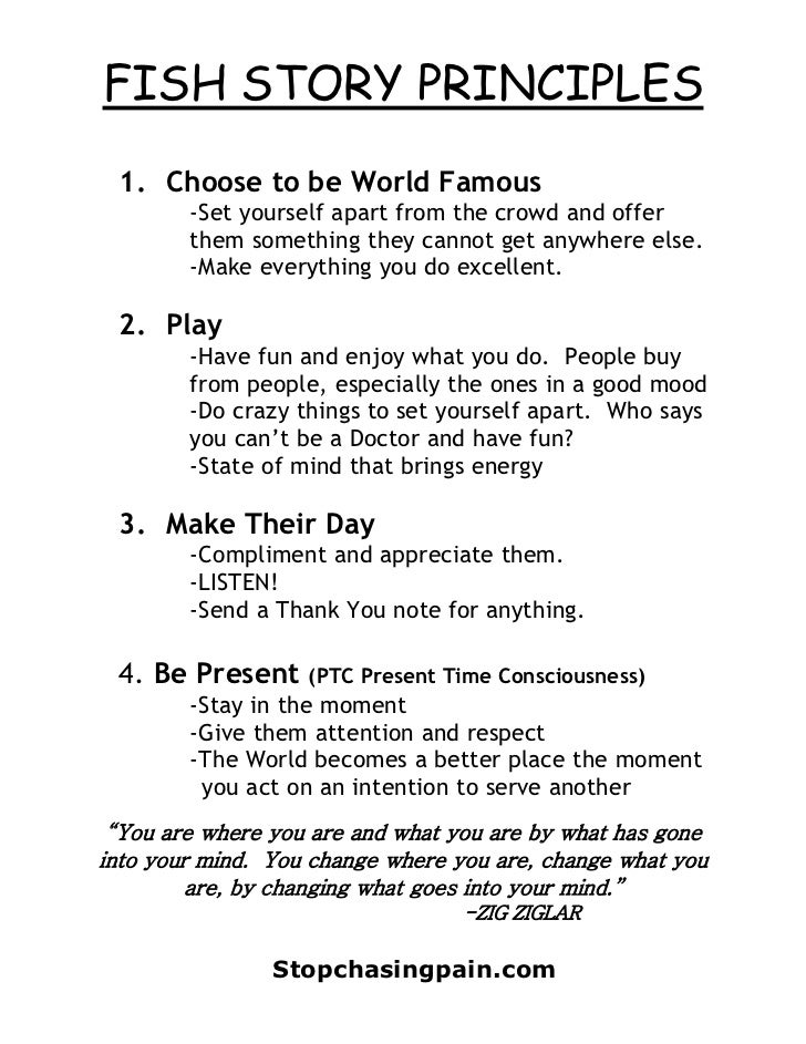 Fish Story Principles