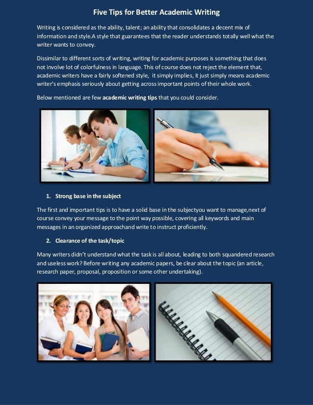 Tips on academic writing