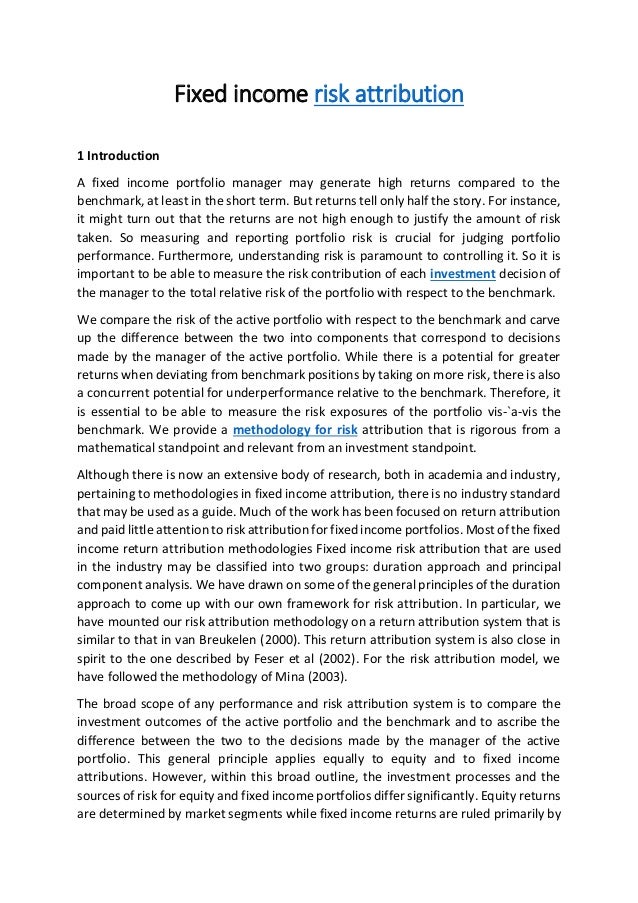 Fixed risk attribution