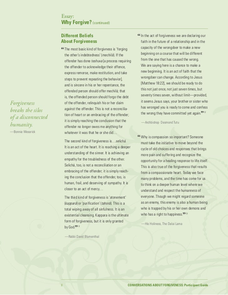 Forgive and forget essay