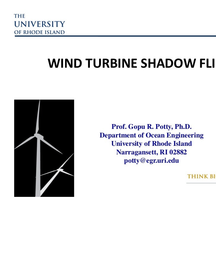 Wind Turbine Shadow Professor Gopu Flicker 2