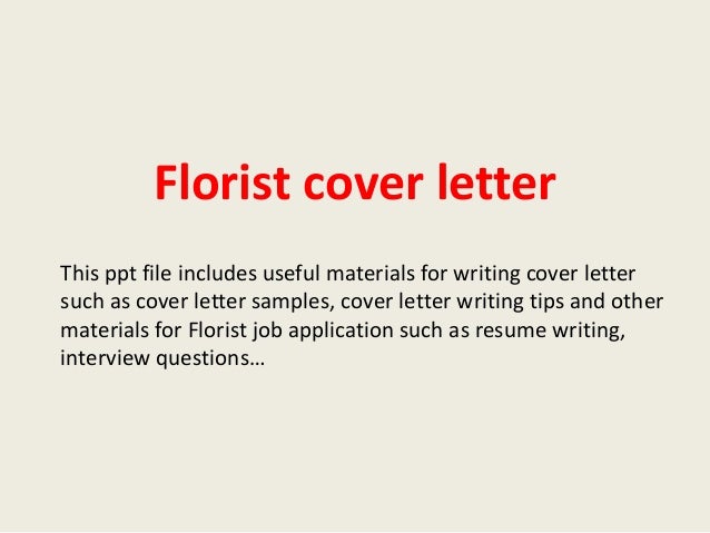Florist cover letter