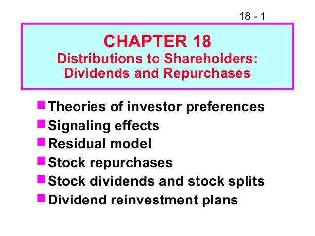 dividends stock repurchases and payout policy