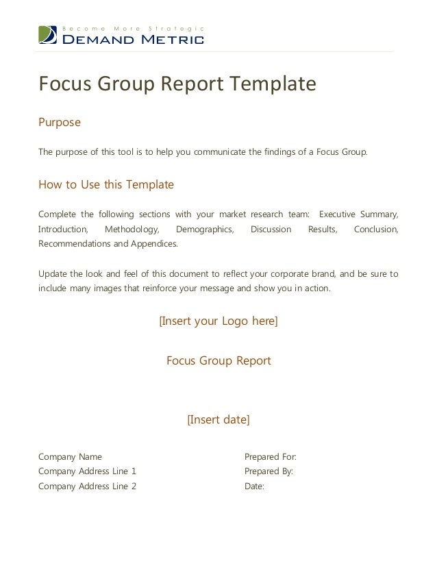 Focus Group Report Template
