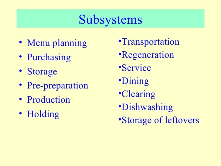 Foodservice systems2