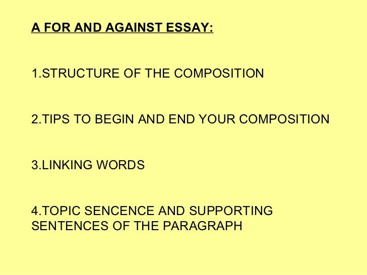 For and against essay layout picture