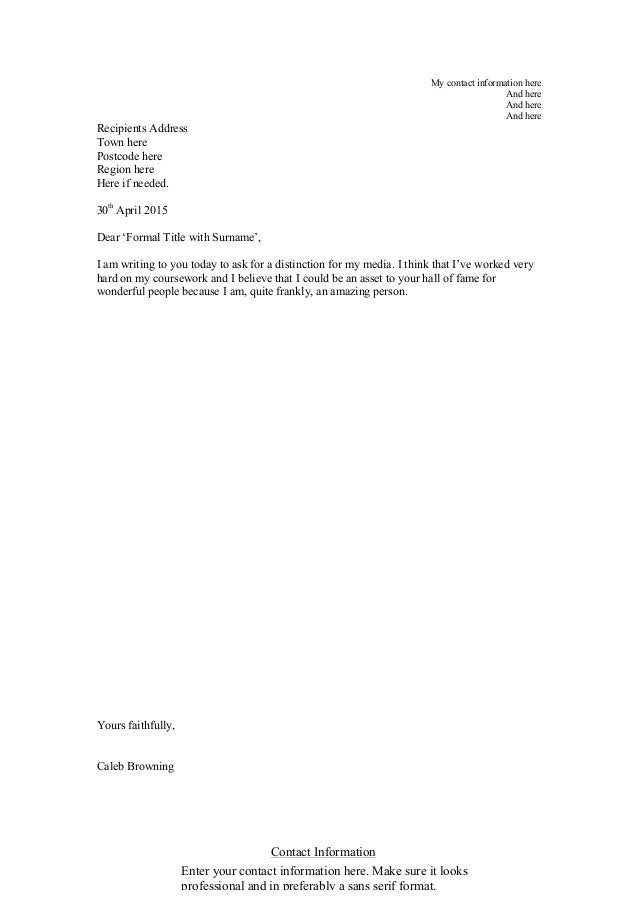 region letter format