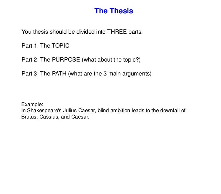 THESIS STATEMENTS AND TOPIC SENTENCES