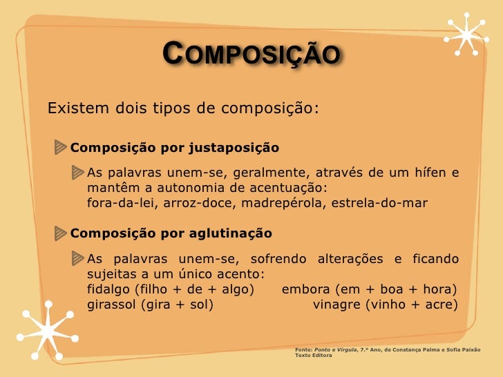 Algumas Palavras Sao Formadas Como Vimos Pelo Processo De Composicao