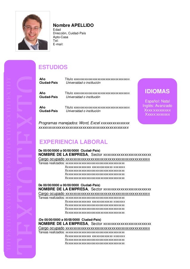 modelo de curriculum vitae en word zaxa tk