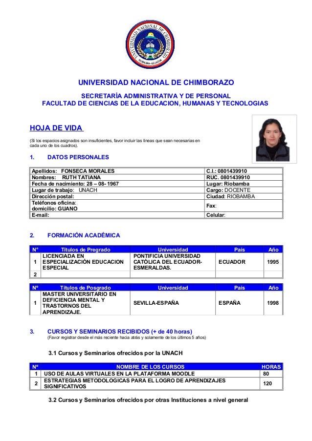 FORMATO HOJA DE VIDA EMPRESA formato hoja de vida empresa: