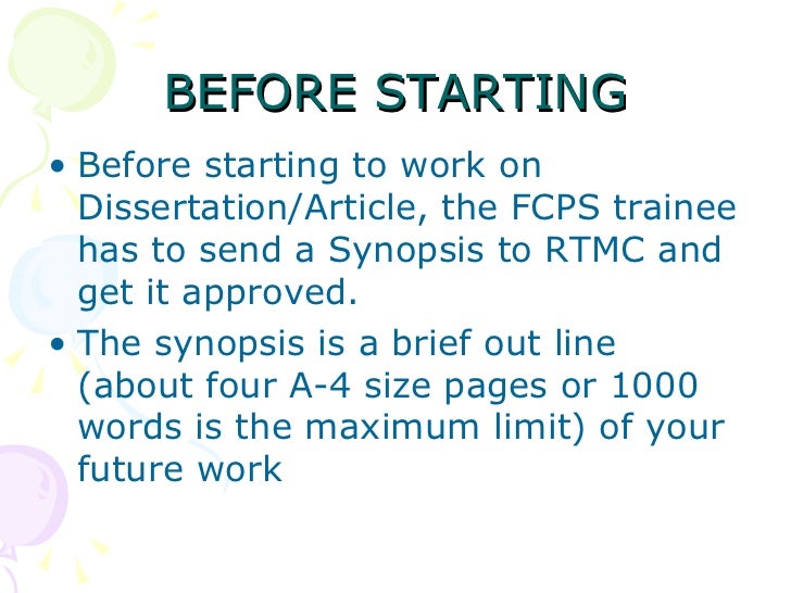 Dissertation Writing Cpsp