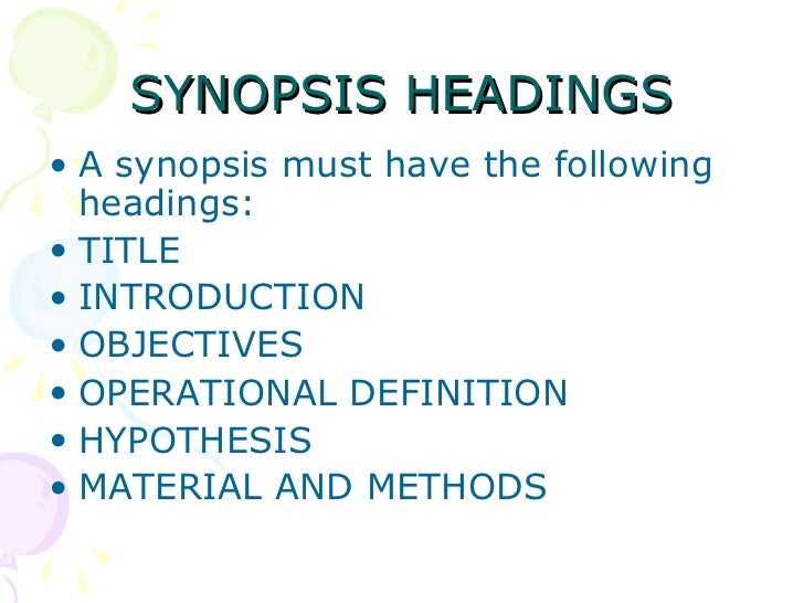How to write a phd synopsis