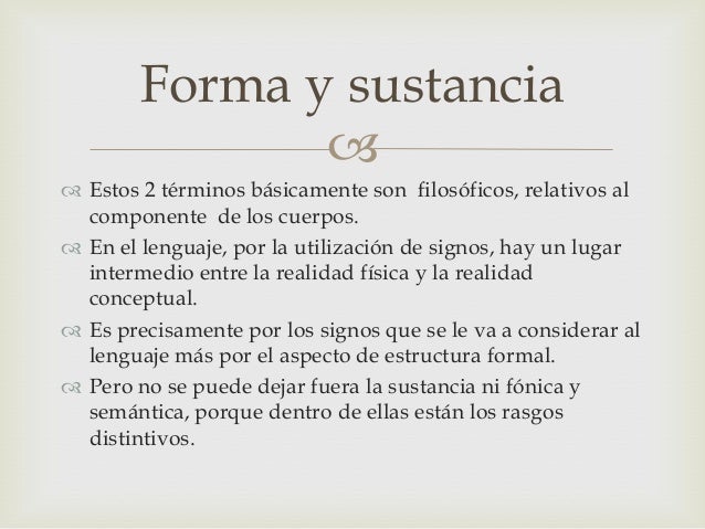 Forma y sustancia