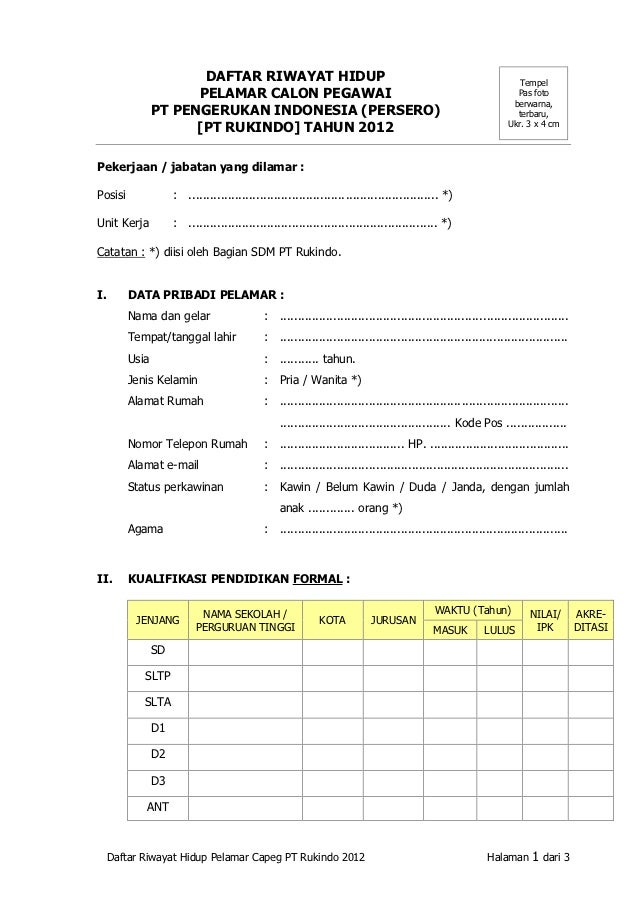 Contoh Biodata Lengkap Definisi Dan Contoh Biodata 