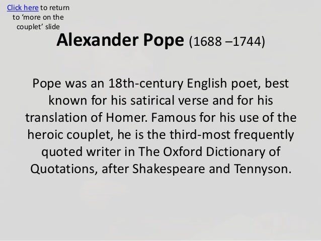 a comparison of eighteenth century literature and romantic poems in john keats and alexander pope There are a wide variety of eighteenth century poets, from alexander pope to a snapshot of great eighteenth century first romantic poems to be. a comparison of eighteenth century literature and romantic poems in john keats and alexander pope There are a wide variety of eighteenth century poets, from alexander pope to a snapshot of great eighteenth century first romantic poems to be.
