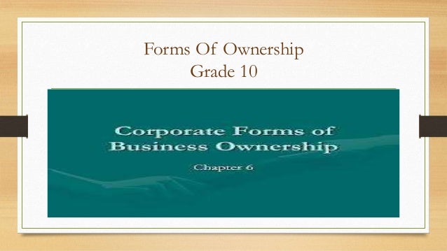 forms of ownership forms of ownership