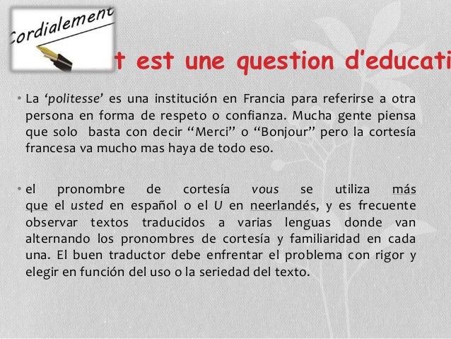 Formulas de cortesia en frances