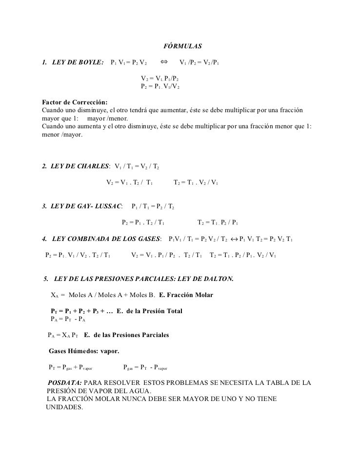 EJERCICIOS DE LEY DE LOS GASES ejercicios de ley de los gases: