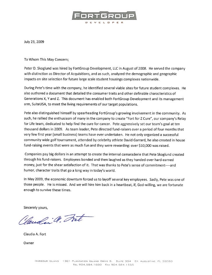 reference letters for employment