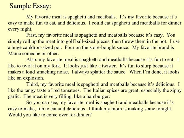 essay writing favorite food