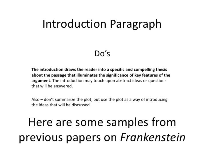 Research papers outline on frankenstein